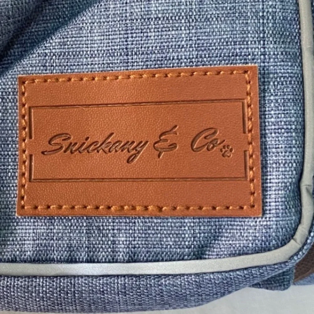 Snickany & Co. Denim‎ Inspired Dog Backpack Harness Large Blue